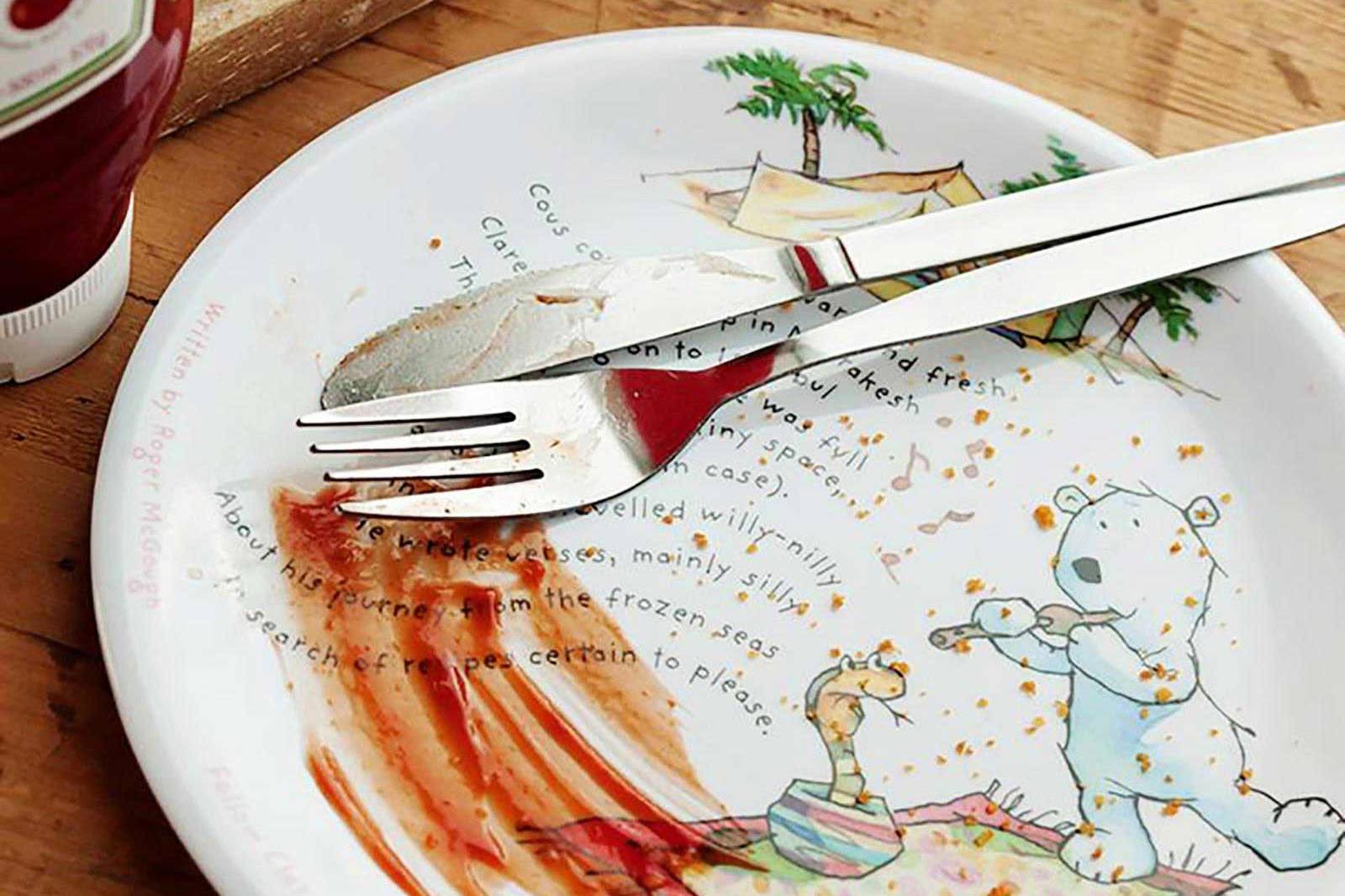 Birds eye Story on a plate - Used plate mockup