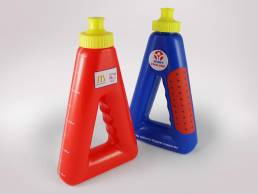 McDonalds Red & Blue Triangular Sports Bottles