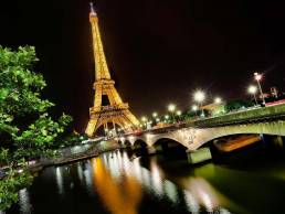 View of The Eiffel Tower from the river Seine