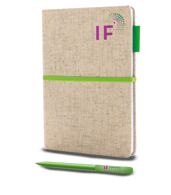 Sustainable Giftes & Sourcing - Bamboo Notebook & Bio degradable Pens - Imaginarium Future